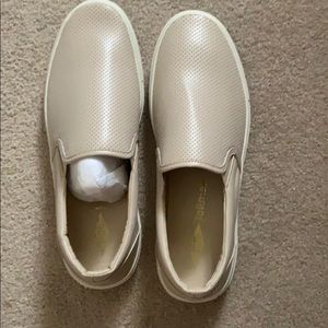 Slipon leather sneakers.Nude/champagne.Never worn!